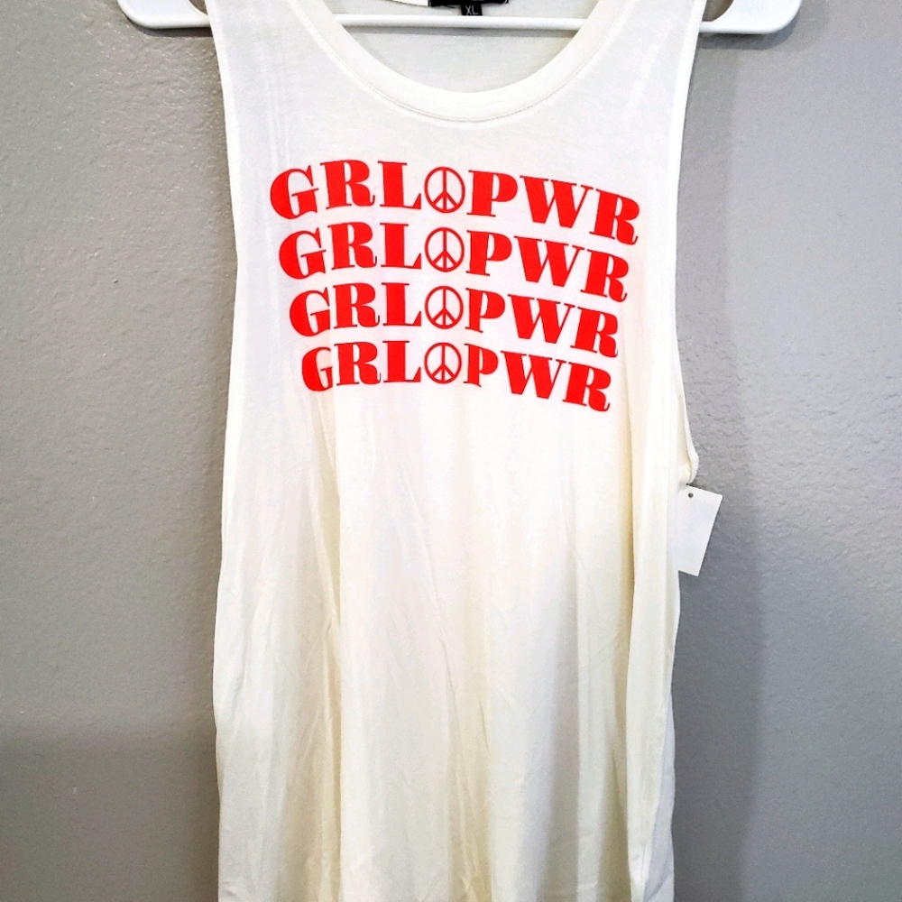 XL girl power tank top NWT